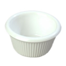 CS S282 WHT RAMEKIN 3OZ FLUTED WHITE MELAMINE   4DZ/CS